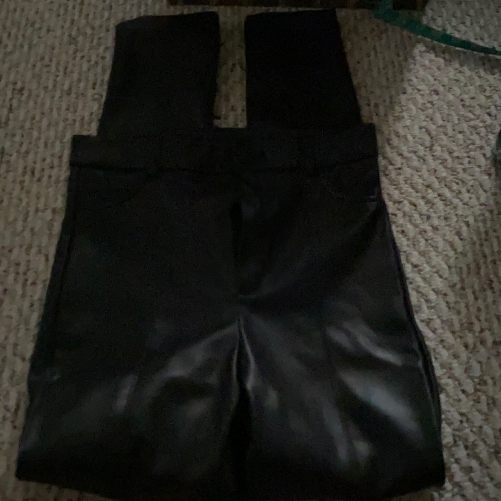 zara black leather pants